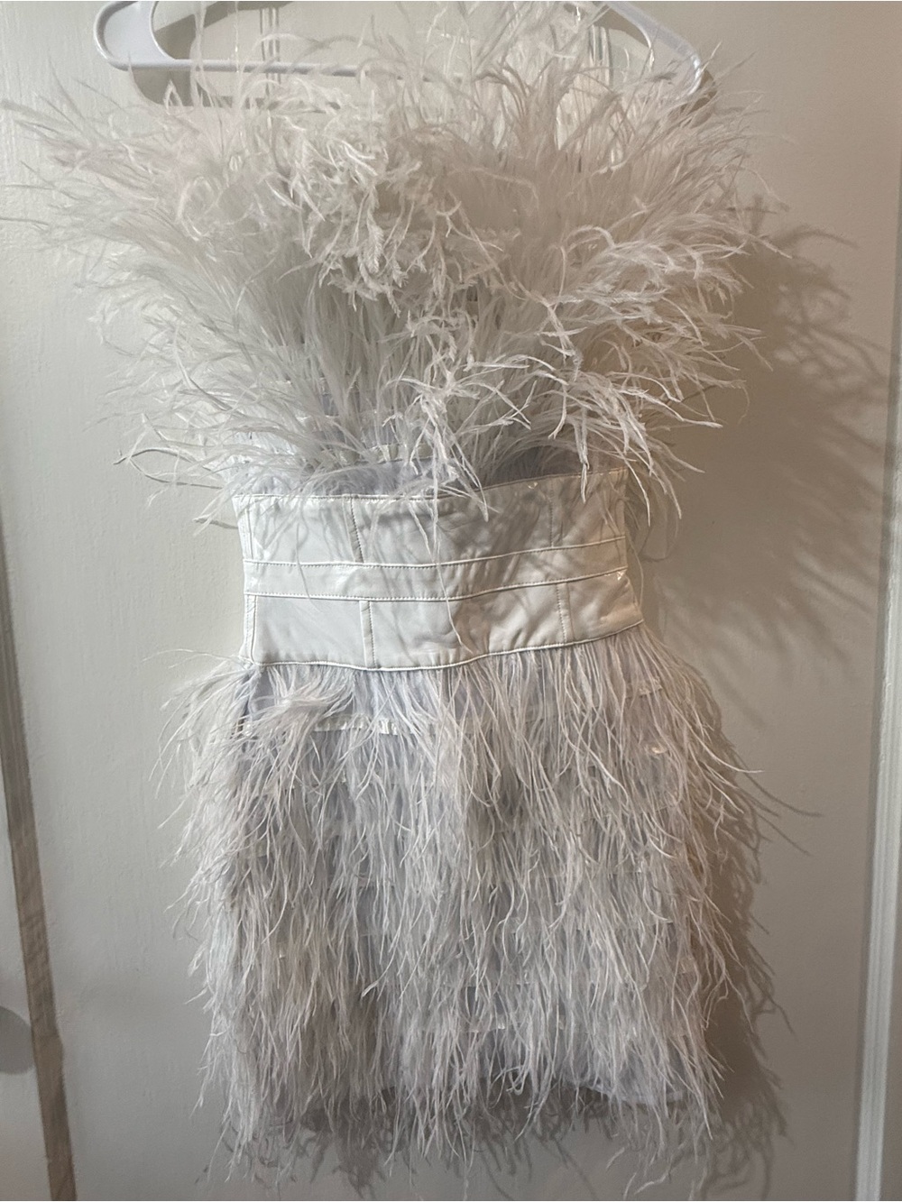 AKIRA White Feathered Mini Dress - Picture 1 of 2